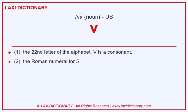 Definition v in American English