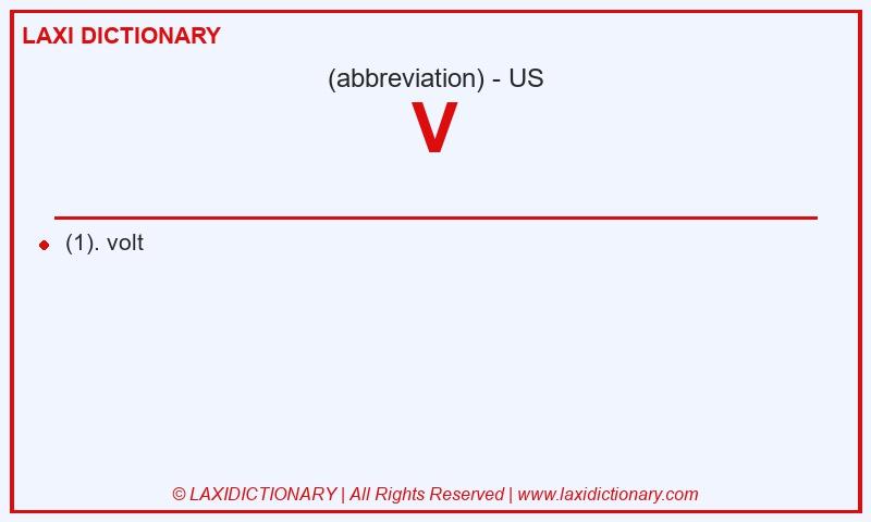 Definition V in American English
