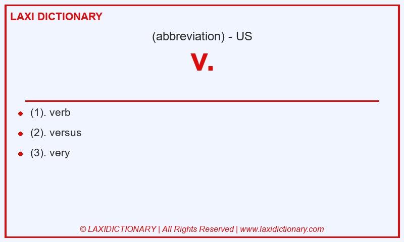Definition v. in American English