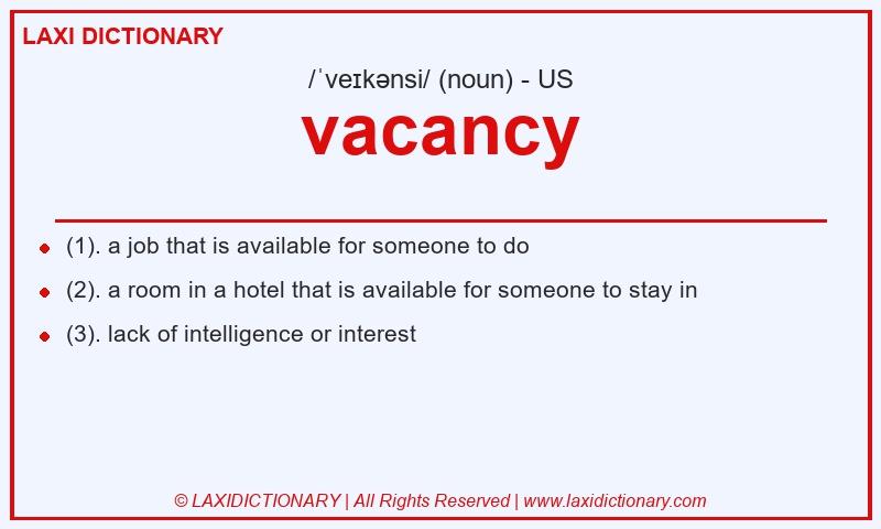 Definition vacancy in American English