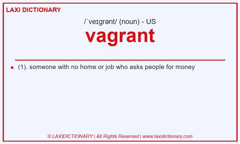 Definition vagrant in American English