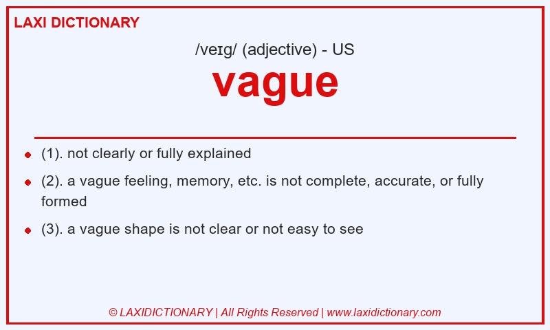 Definition vague in American English