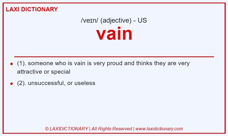 Definition vain in American English
