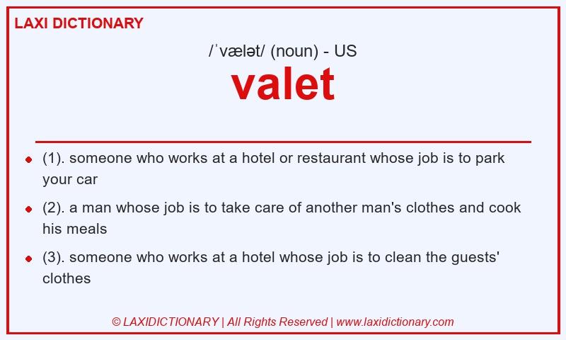 Definition valet in American English