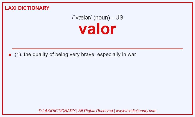 Definition valor in American English