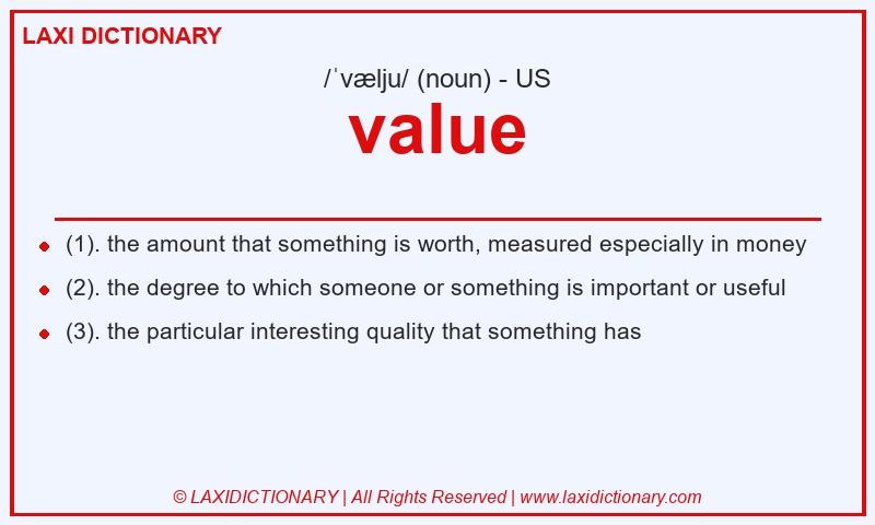 Definition value in American English