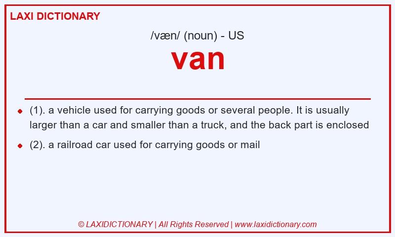 Definition van in American English