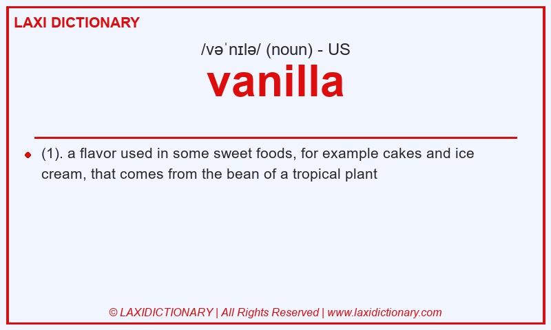 Definition vanilla in American English