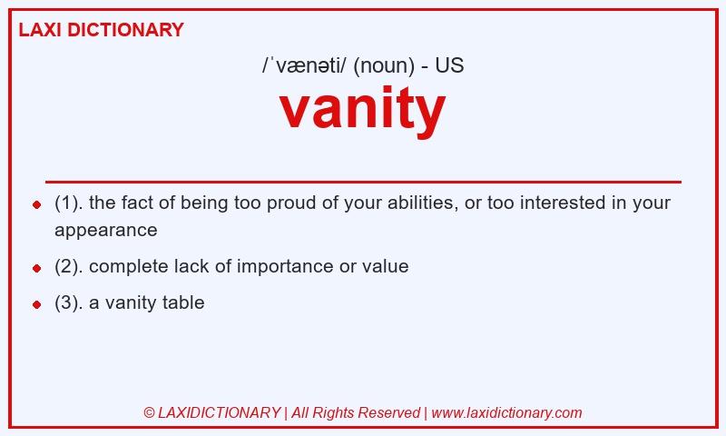 Definition vanity in American English
