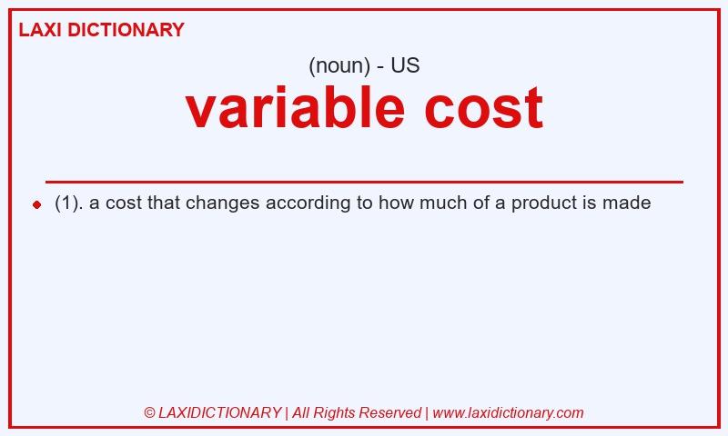 Definition variable cost in American English