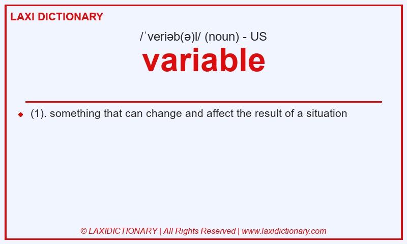 Definition variable in American English