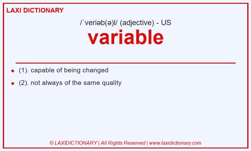 Definition variable in American English