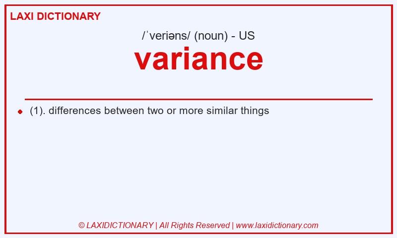 Definition variance in American English