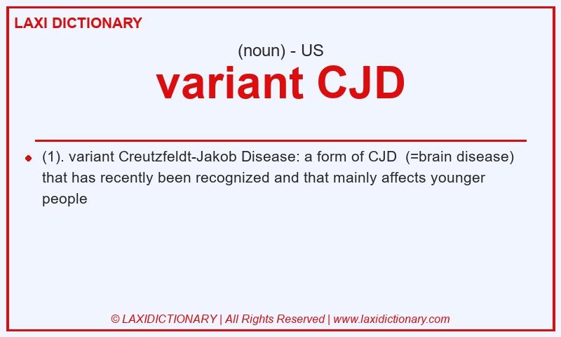 Definition variant CJD in American English