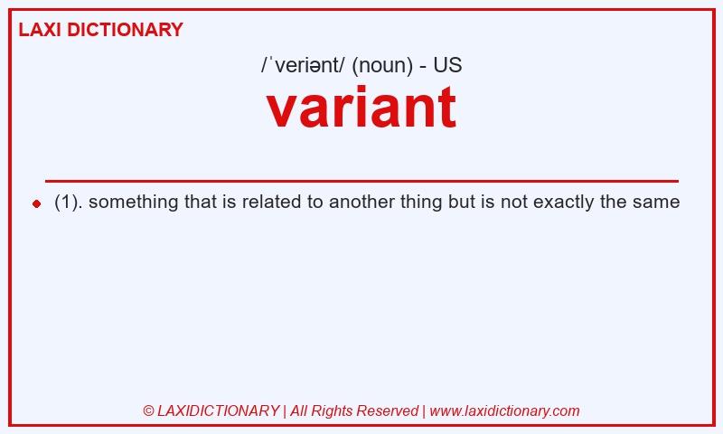 Definition variant in American English