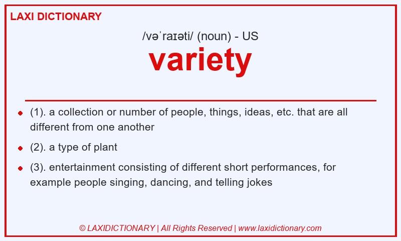 Definition variety in American English