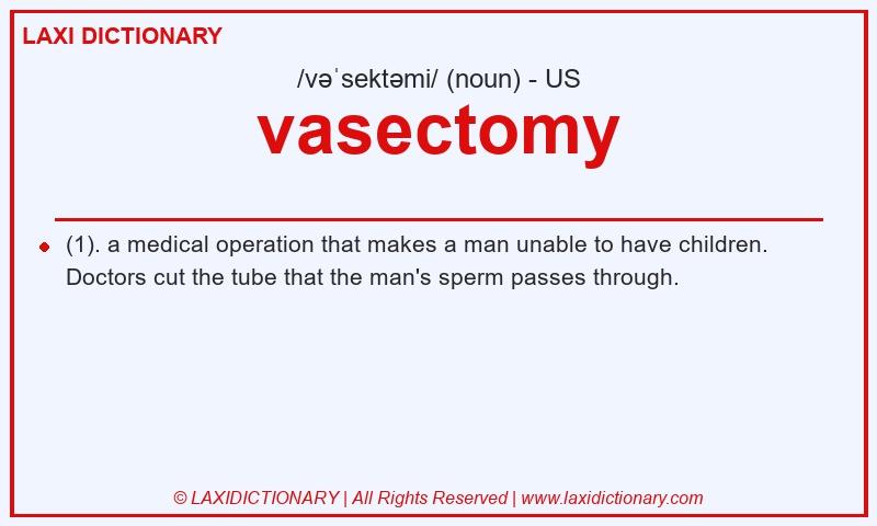 Definition vasectomy in American English