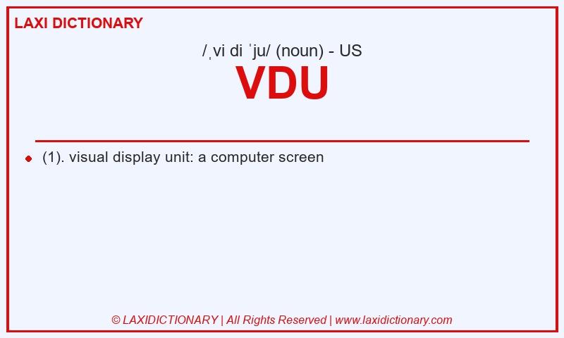 Definition VDU in American English