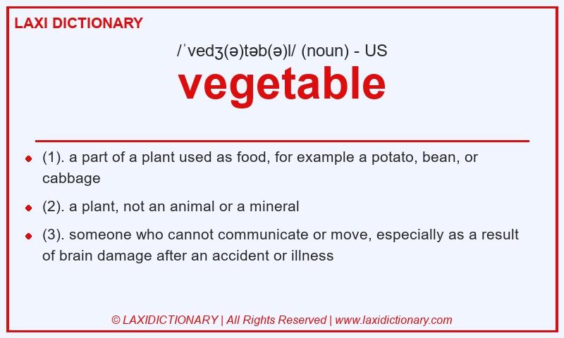 Definition vegetable in American English