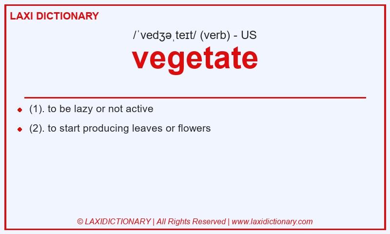 Definition vegetate in American English