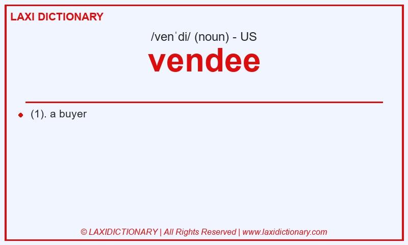 Definition vendee in American English