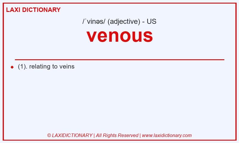 Definition venous in American English