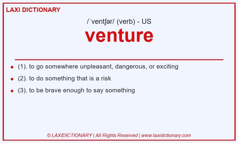 Definition venture in American English