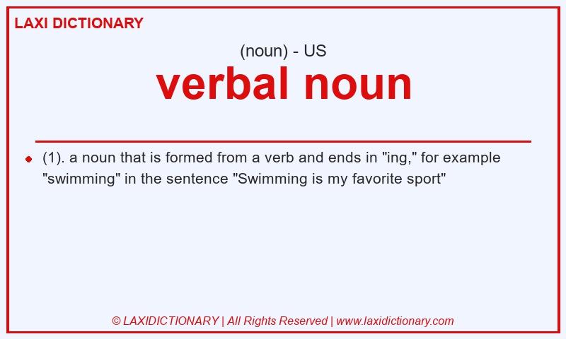 Definition verbal noun in American English