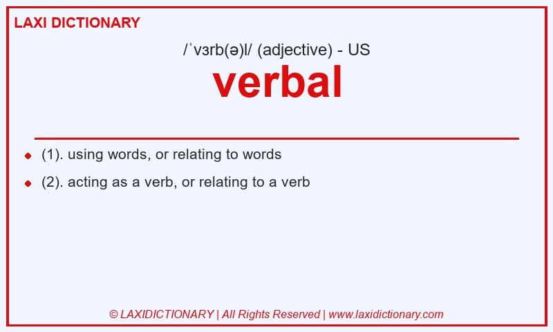 Definition verbal in American English