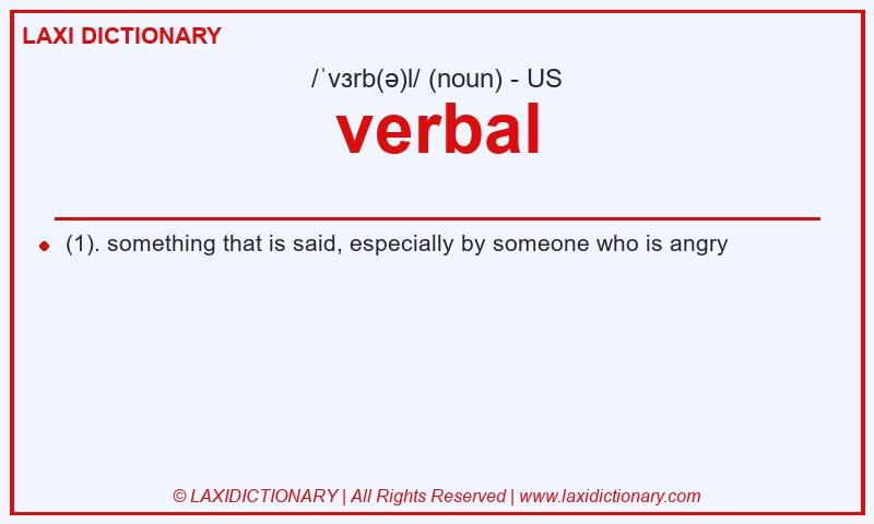 Definition verbal in American English