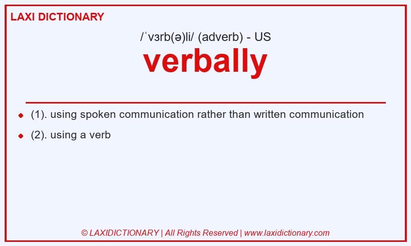 Definition verbally in American English