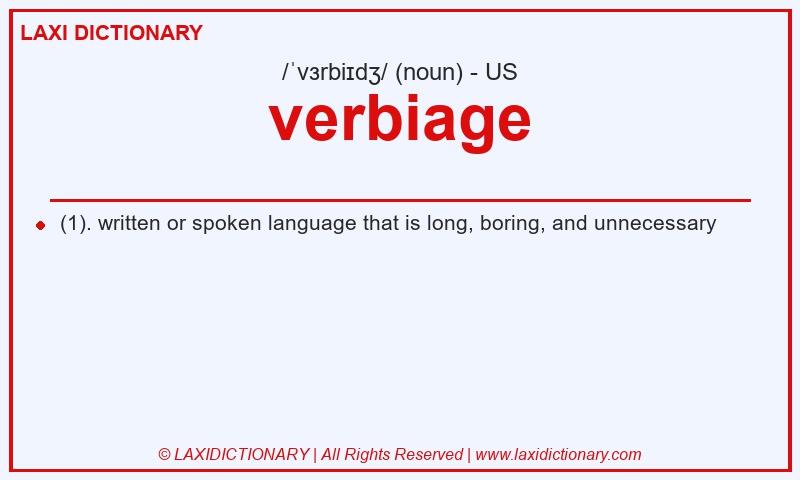 Definition verbiage in American English