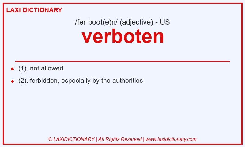 Definition verboten in American English