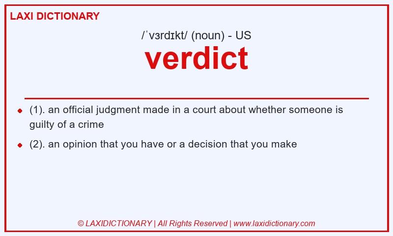 Definition verdict in American English