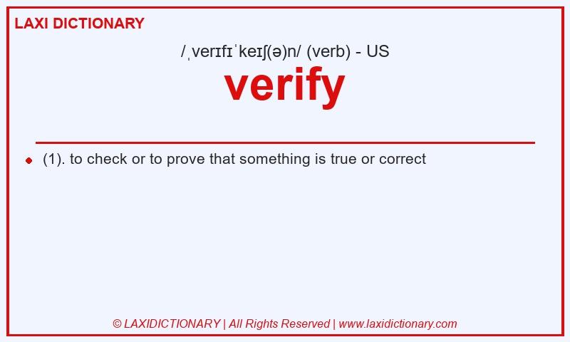 Definition verify in American English