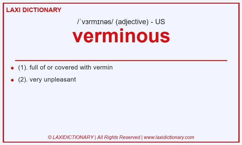 Definition verminous in American English