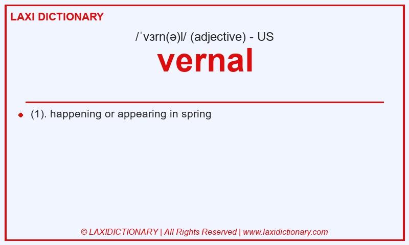 Definition vernal in American English