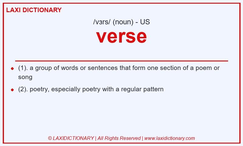 Definition verse in American English
