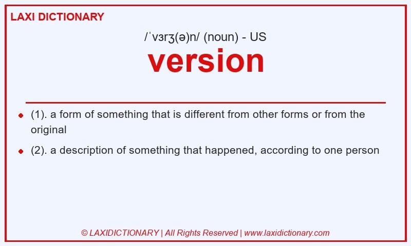 Definition version in American English