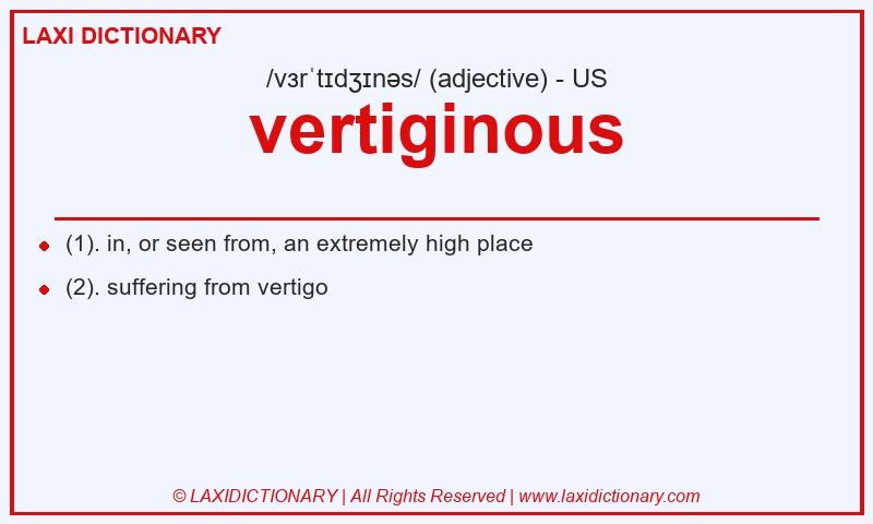 Definition vertiginous in American English