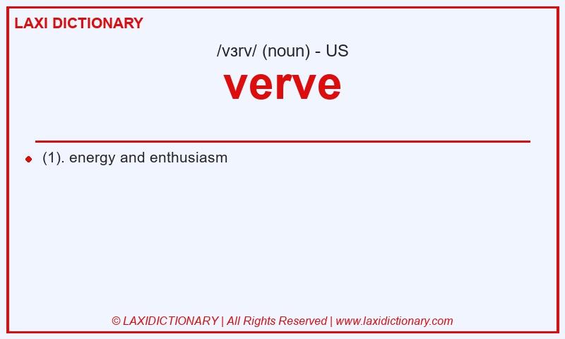 Definition verve in American English