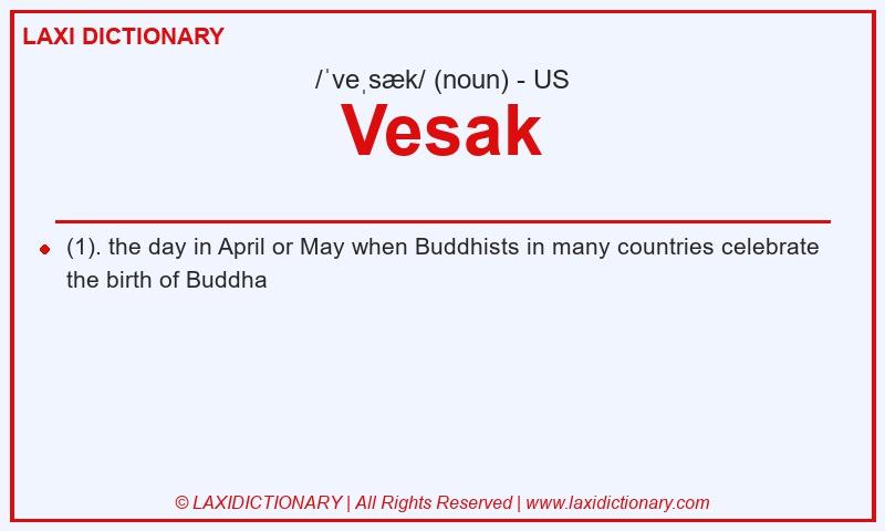 Definition Vesak in American English