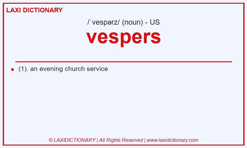 Definition vespers in American English