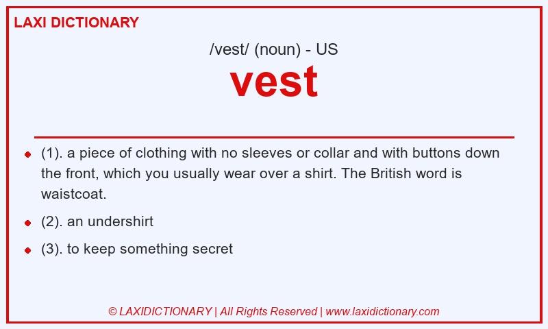 Definition vest in American English