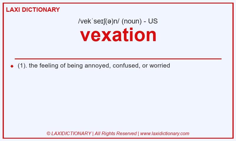 Definition vexation in American English