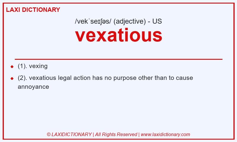 Definition vexatious in American English