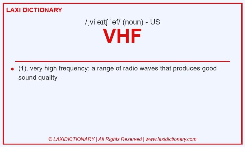 Definition VHF in American English