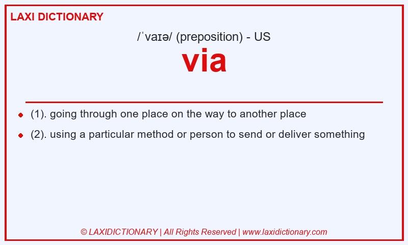 Definition via in American English