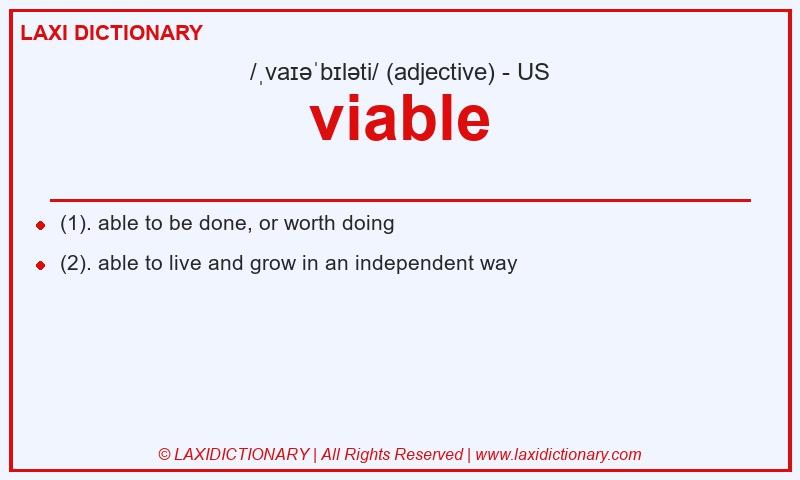 Definition viable in American English
