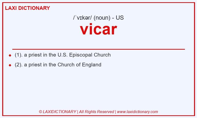 Definition vicar in American English